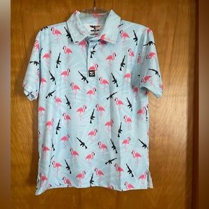 Eagle Six Golf Shirt Armed Flamingos